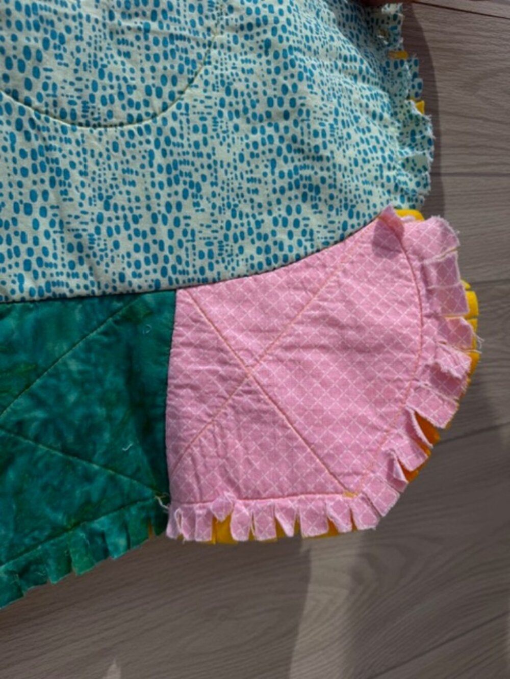Homemade Small Multicolored Snail Rag Quilt - Picture 12 of 12